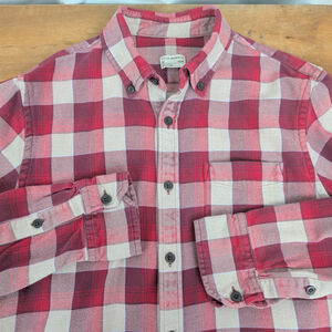 Club Monaco Thick Knit Cotton Plaid Shirt Medium